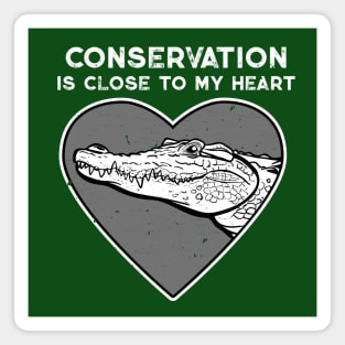 Crocodile Conservation Heart Magnet